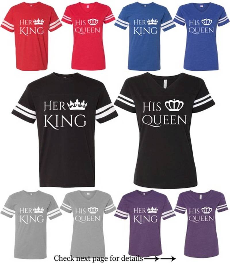Her King His Queen Couple Shirts Passende Jersey T-Shirts | 2Er Set von AprilsLittleBoutique