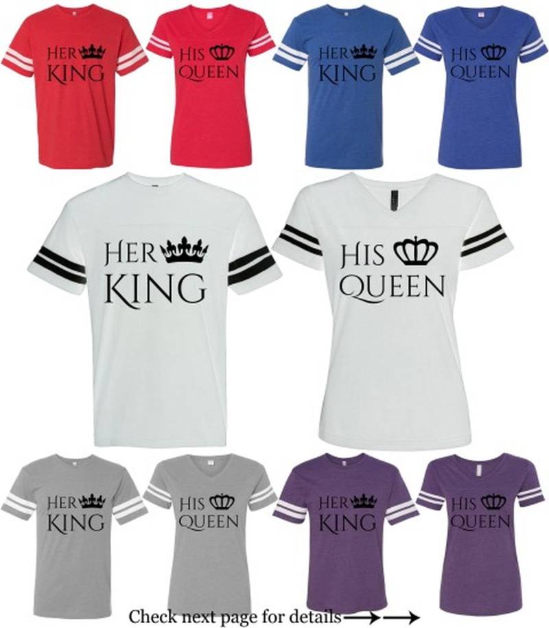 Her King His Queen Couple Shirts Passende Jersey T-Shirts | 2Er Set von AprilsLittleBoutique