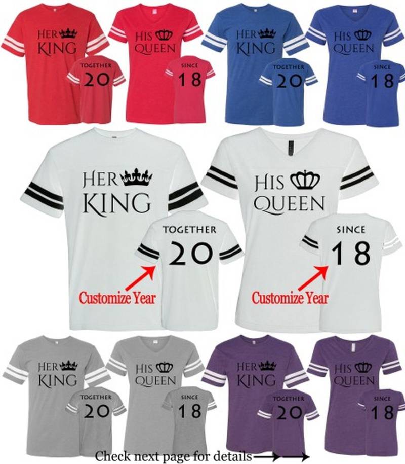 Ihr König Seine Königin Paar-Shirts Benutzerdefinierte Jubiläumsjahr von AprilsLittleBoutique