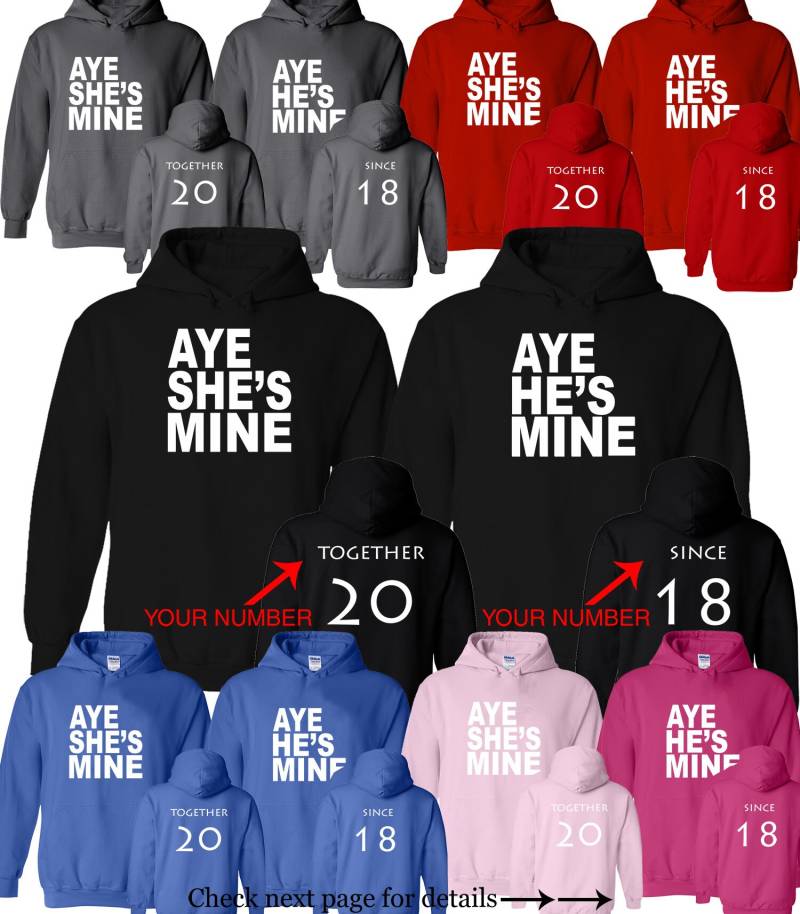 Individuell Angefertigte Paar Hoodies Sie & Irgends, Zusammen Seit [Jahr] von AprilsLittleBoutique