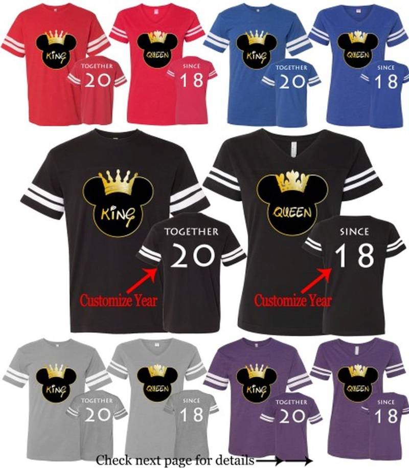 King Queen Paar Shirts Benutzerdefinierte Jubiläumsjahr Zusammenpassende T-Shirts von AprilsLittleBoutique
