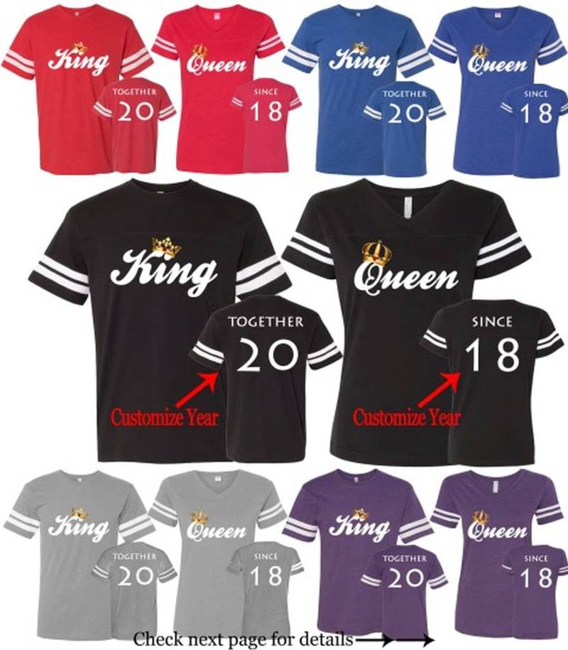 König Und Königin Paar Shirts Custom Year Jubiläumsset von AprilsLittleBoutique