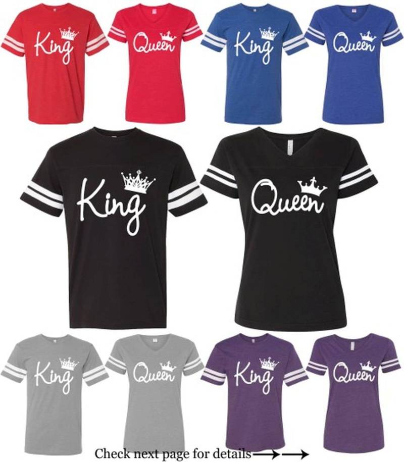 König Und Königin Passende Paar Jersey Shirts | 2Er Set von AprilsLittleBoutique