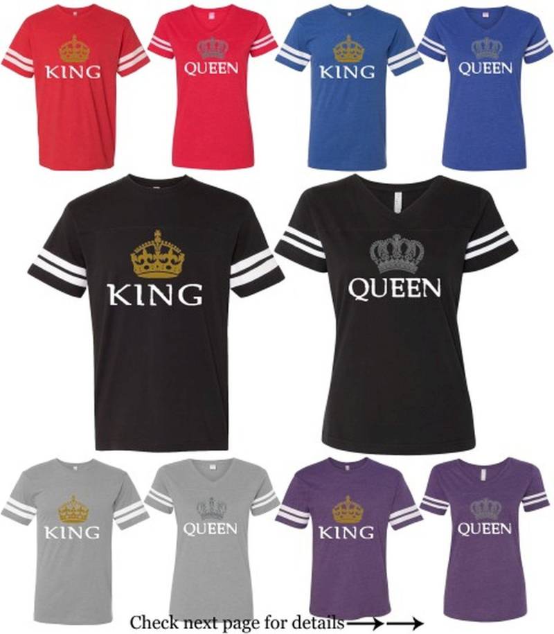 König Und Königin Passende Paar Jersey Shirts | 2Er Set von AprilsLittleBoutique