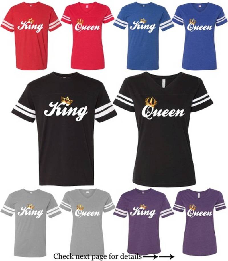 König Und Königin Passende Paar Jersey Shirts | 2Er Set von AprilsLittleBoutique