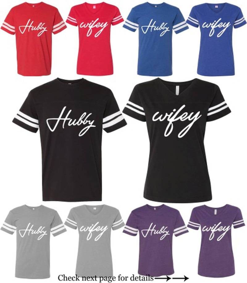 Passende Ehemann Wifey Jersey Shirts Paar T-Shirt Set von AprilsLittleBoutique