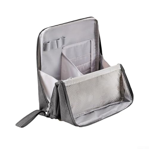 Kompakter und wasserdichter Make-up-Organizer mit mehreren Fächern für Reisen, Wie abgebildet, Gray von Aprilsunnyzone