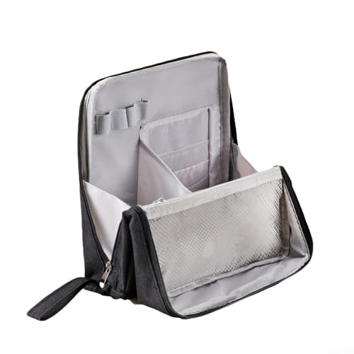 Kompakter und wasserdichter Make-up-Organizer mit mehreren Fächern für Reisen (schwarz) von Aprilsunnyzone