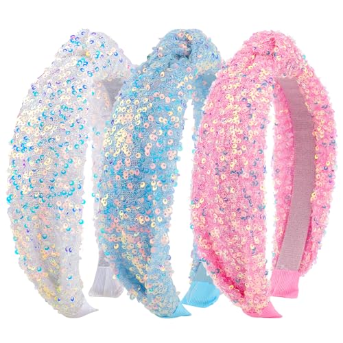 Aprince Mädchen-Haarbänder, glitzernde Pailletten, Weiß, Blau, Rosa, Stirnband, Prinzessin, Eiskönigin, Glitzer-Haarband für Mädchen, Haarschmuck für Kleinkinder, Kinder, kleine Mädchen, 3 Stück Aprince Mädchen-Haarbänder, glitzernde Pailletten, Weiß, Blau, Rosa, Stirnband, Prinzessin, Eiskönigin, Glitzer-Haarband für Mädchen, Haarschmuck für Kleinkinder, Kinder, kleine Mädchen, 3 Stück von Aprince
