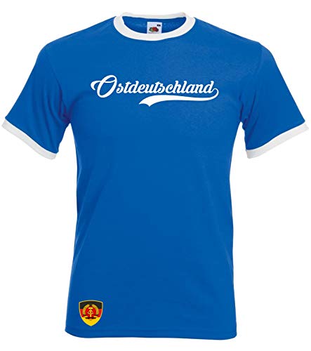 Aprom DDR Ringer Retro TS Deutschland WM EM Soccer T-Shirt Trikot Look RET DDR (XL) von Aprom-Sports