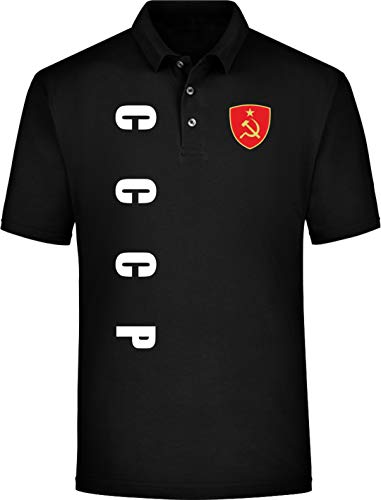 CCCP Sowjetunion Russland Polo T-Shirt im Trikot Look Spa (XL) von Aprom-Sports