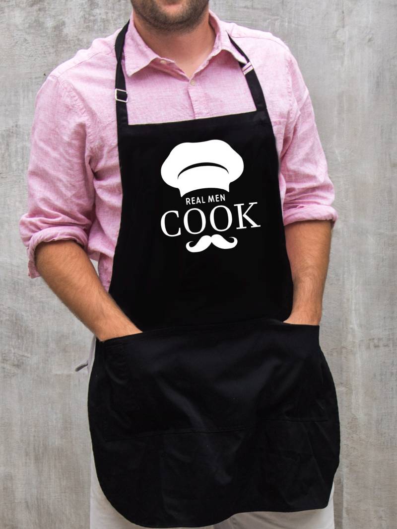 Echte Männer Kochschürze/Koch Grill & Küchengeschenk Für Männer, Papa Oder Opa 100% Baumwolle Große 1 Größe Passt Alle Mit Verstellbarem Hals von ApronMen
