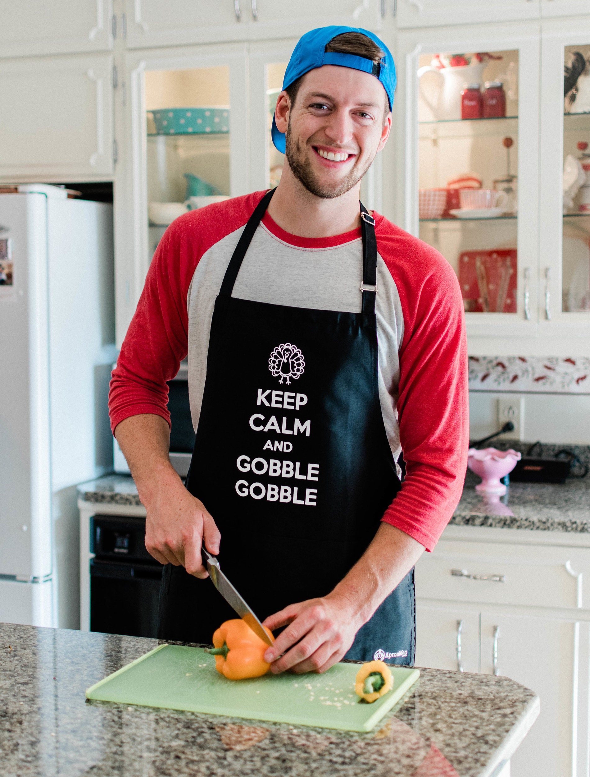 Keep Calm & Gobble Schürze/Lustige Thanksgiving Chef Für Papa & Opa Große 1 Größe Passt Alle Mit Verstellbarem Hals von ApronMen