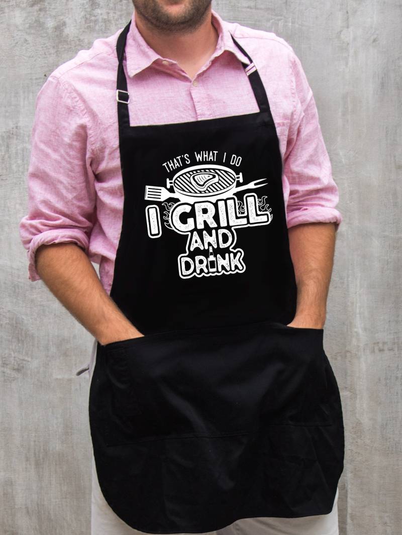 That Es What I Do, Grill & Drink - Schürze/Grillgeschenk Für Männer 100% Baumwolle Große 1 Größe Passend Alle Mit Verstellbarem Hals von ApronMen