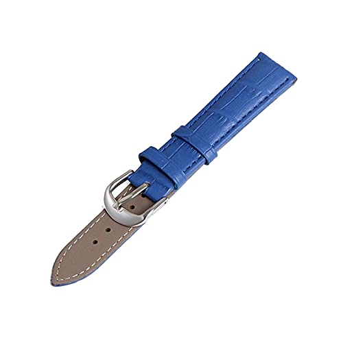 ApuaVireo&Co 12/14/16/18/19/20/22mm Männer Frauen Bunte echtes Leder-Uhrenarmband-Ersatzarmband Armbänder Uhren Zubehör(Blue,18mm) von ApuaVireo&Co