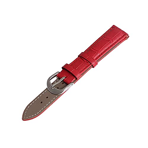 ApuaVireo&Co 12/14/16/18/19/20/22mm Männer Frauen Bunte echtes Leder-Uhrenarmband-Ersatzarmband Armbänder Uhren Zubehör(Red,19mm) von ApuaVireo&Co
