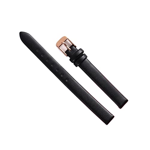 ApuaVireo&Co 8–22 mm Uhrenarmband aus vollnarbigem Rindsleder for Männer und Frauen. Allgemeines Ersatzarmband(Black Rose Gold,12 mm) von ApuaVireo&Co
