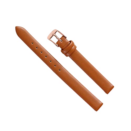 ApuaVireo&Co 8–22 mm Uhrenarmband aus vollnarbigem Rindsleder for Männer und Frauen. Allgemeines Ersatzarmband(Brown-1-Gold,10 mm) von ApuaVireo&Co