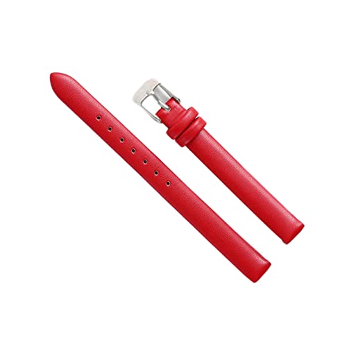 ApuaVireo&Co 8–22 mm Uhrenarmband aus vollnarbigem Rindsleder for Männer und Frauen. Allgemeines Ersatzarmband(Red-silver,22 mm) von ApuaVireo&Co