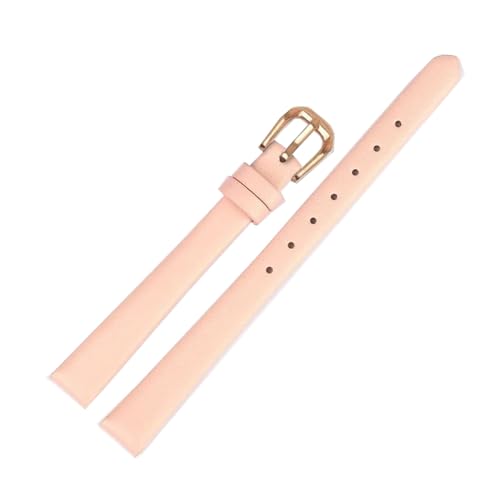 ApuaVireo&Co Damen-Lederarmband, kleines Uhrenarmband, 6 mm – 16 mm, Uhren-Ersatzzubehör(A Pink Golden,10mm) von ApuaVireo&Co