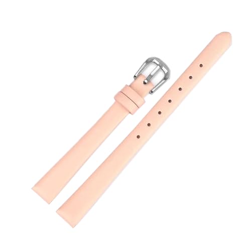 ApuaVireo&Co Damen-Lederarmband, kleines Uhrenarmband, 6 mm – 16 mm, Uhren-Ersatzzubehör(A Pink Silver,14mm) von ApuaVireo&Co