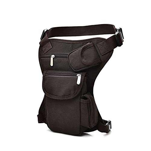 ApuaVireo&Co Drop Leg Bag Herren Damen Fanny Hüfttasche Oxford Outdoor Unisex Oberschenkeltasche Gürtel Sport Lauftasche(Coffee) von ApuaVireo&Co