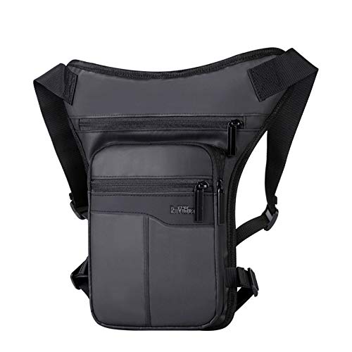 ApuaVireo&Co Drop Leg Bag Lässige Motorrad Hip Bum Fanny Pack wasserdichte Seitentasche for Männer Outdoor Casual Hüfttasche Fahrradtasche(Black) von ApuaVireo&Co