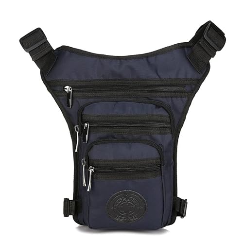 ApuaVireo&Co Drop Leg Bag Männliche Hüft-Oberschenkel-Gürteltasche Motorradfahrer Multi-Pocket-Umhängetaschen Männer Nylon Taillen-Beintasche(Navy) von ApuaVireo&Co