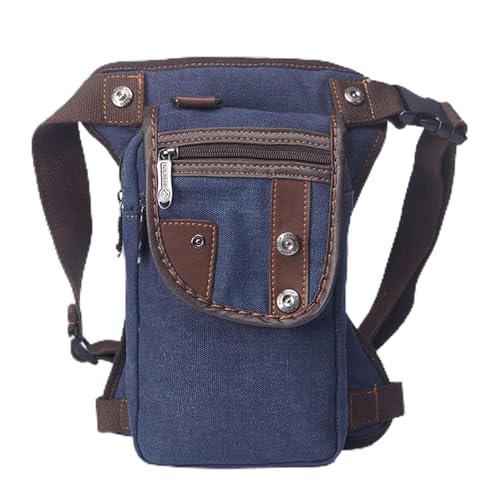 ApuaVireo&Co Drop Leg Bag Motorradfahrer Nylon/Canvas Hüfttasche Bum Oberschenkeltasche for Männer/Messenger Crossbody Fanny Pack Hüftgurt(Blue) von ApuaVireo&Co