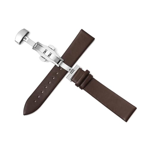 ApuaVireo&Co Dünne Uhrenarmbänder aus Leder, 10–22 mm, Ersatzbänder for Herren und Damen, Uhrenzubehör(Dunkelbraun,19mm) von ApuaVireo&Co