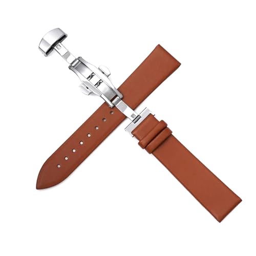 ApuaVireo&Co Dünne Uhrenarmbänder aus Leder, 10–22 mm, Ersatzbänder for Herren und Damen, Uhrenzubehör(Light brown,22mm) von ApuaVireo&Co