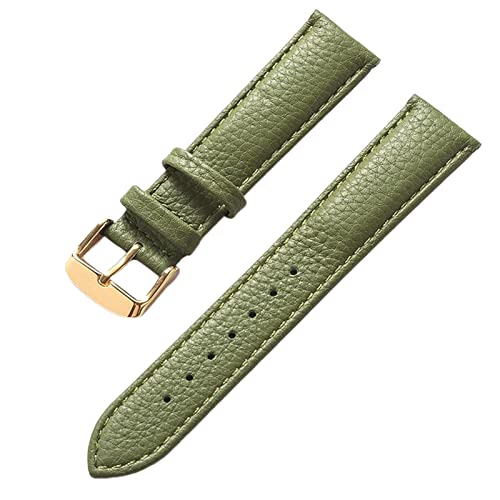 ApuaVireo&Co Echtes Lederarmband Litschi-Muster Weiches Leder 14-22mm Uhrenarmband Zubehör(Gray,21 mm) von ApuaVireo&Co