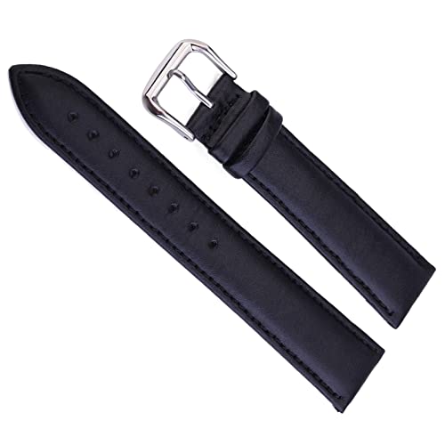ApuaVireo&Co Ersatz-Uhrenarmband aus echtem Leder, 12–24 mm, Rindslederarmband(Black,13 mm) von ApuaVireo&Co