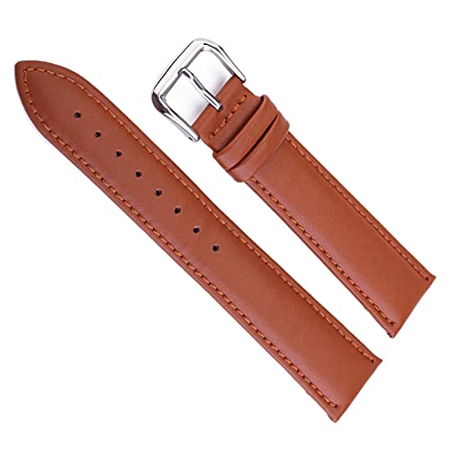 ApuaVireo&Co Ersatz-Uhrenarmband aus echtem Leder, 12–24 mm, Rindslederarmband(Brown,19 mm) von ApuaVireo&Co