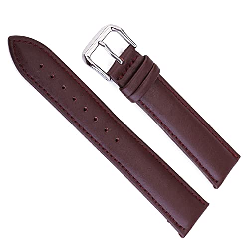 ApuaVireo&Co Ersatz-Uhrenarmband aus echtem Leder, 12–24 mm, Rindslederarmband(Coffee,15 mm) von ApuaVireo&Co