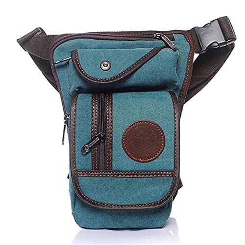 ApuaVireo&Co Herren Canvas Retro Drop Leg Bag Taillen-Gürteltasche Oberschenkel-Hüft-Bum-Gürtel Wandern Motorrad Cross Body Messenger Schultertasche(Green) von ApuaVireo&Co
