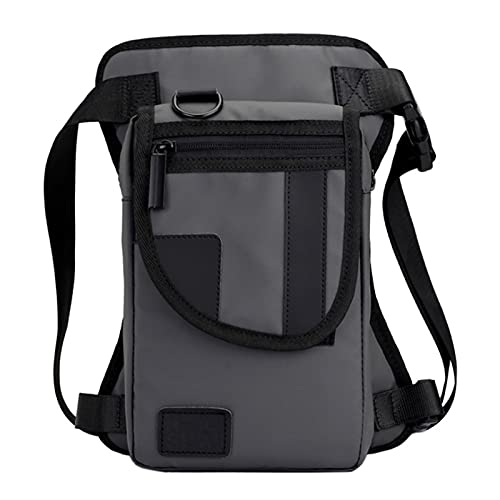 ApuaVireo&Co Herren Oxford/Nylon/Canvas Drop Leg Bag Fanny Hüfttasche Oberschenkel Hüftgürtel Lässige Umhängetasche Motorradfahren Reise(Gray) von ApuaVireo&Co