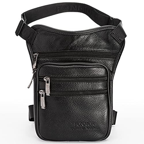 ApuaVireo&Co Herren PU Drop Leg Bag Hüfttasche Umhängetasche Gürteltasche Reisen Reiten Motorrad Messenger Schultertasche von ApuaVireo&Co