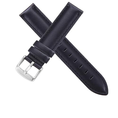 ApuaVireo&Co Herren- und Damen-Lederarmband 13 mm 14 mm 16 mm 17 mm 18 mm 19 mm 20 mm(Black-silvery Buckle,14mm) von ApuaVireo&Co