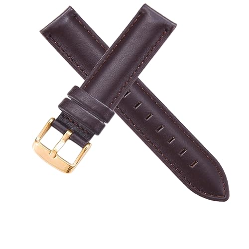 ApuaVireo&Co Herren- und Damen-Lederarmband 13 mm 14 mm 16 mm 17 mm 18 mm 19 mm 20 mm(Coffee-gold buckle,16mm) von ApuaVireo&Co
