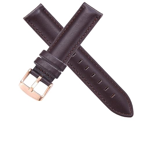 ApuaVireo&Co Herren- und Damen-Lederarmband 13 mm 14 mm 16 mm 17 mm 18 mm 19 mm 20 mm(Coffee-rose buckle,14mm) von ApuaVireo&Co