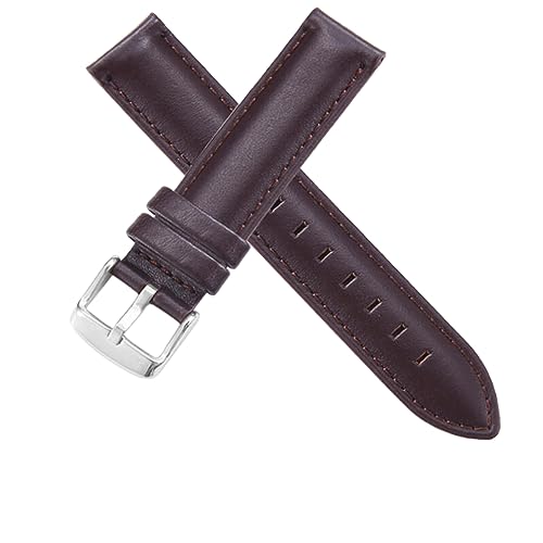 ApuaVireo&Co Herren- und Damen-Lederarmband 13 mm 14 mm 16 mm 17 mm 18 mm 19 mm 20 mm(Coffee-silverybuckle,16mm) von ApuaVireo&Co