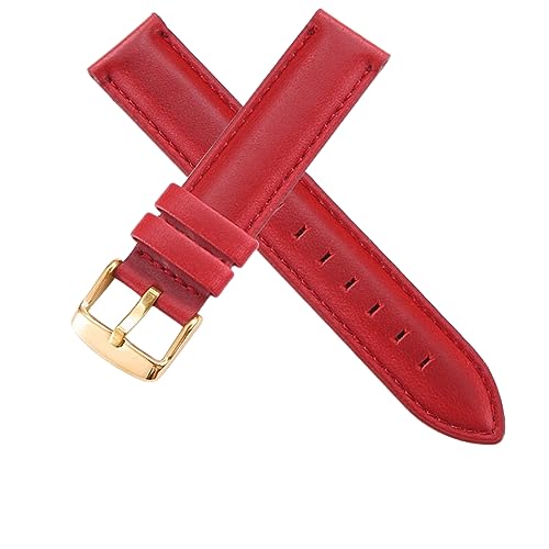 ApuaVireo&Co Herren- und Damen-Lederarmband 13 mm 14 mm 16 mm 17 mm 18 mm 19 mm 20 mm(Red-gold buckle,17mm) von ApuaVireo&Co