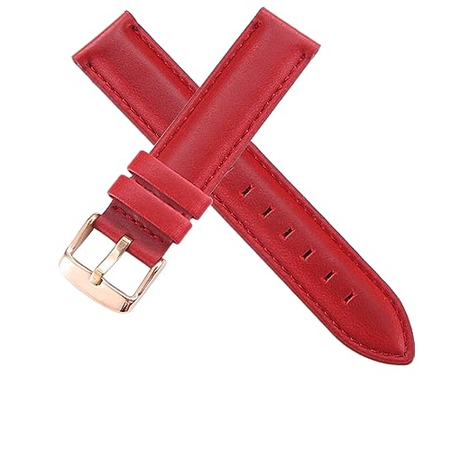 ApuaVireo&Co Herren- und Damen-Lederarmband 13 mm 14 mm 16 mm 17 mm 18 mm 19 mm 20 mm(Red-rose buckle,13mm) von ApuaVireo&Co