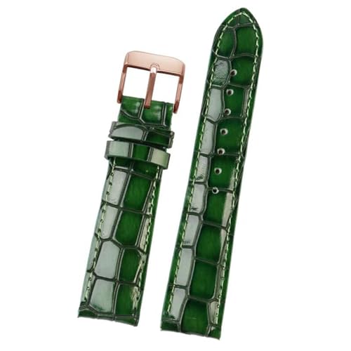 ApuaVireo&Co Leder-Uhrenarmbänder for Herren, 18–22 mm, Leder-Boxband(Green-Rose,20mm) von ApuaVireo&Co