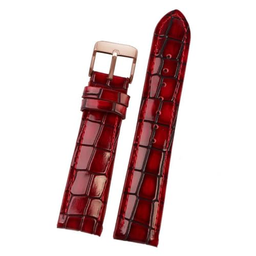 ApuaVireo&Co Leder-Uhrenarmbänder for Herren, 18–22 mm, Leder-Boxband(Red-gold.,22mm) von ApuaVireo&Co