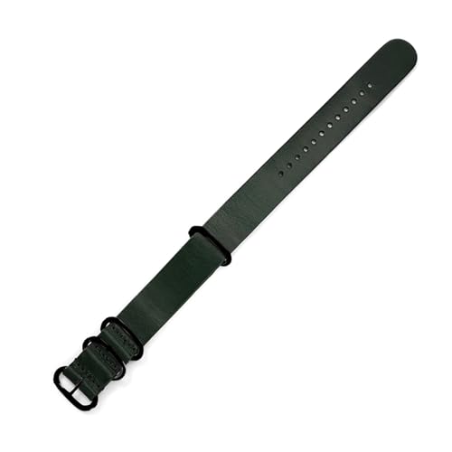 ApuaVireo&Co Leder-Uhrenarmband, 18 mm, 20 mm, 22 mm, 24 mm, Nato-Uhrenarmband for Herren, Uhrenzubehör(Green black buckle,24mm) von ApuaVireo&Co