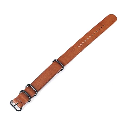 ApuaVireo&Co Leder-Uhrenarmband, 18 mm, 20 mm, 22 mm, 24 mm, Nato-Uhrenarmband for Herren, Uhrenzubehör(Light Brown Black,22mm) von ApuaVireo&Co