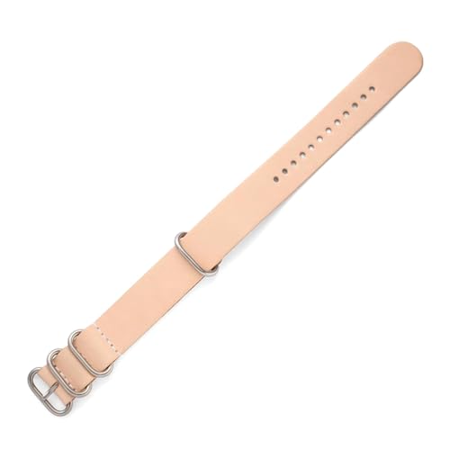 ApuaVireo&Co Leder-Uhrenarmband, 18 mm, 20 mm, 22 mm, 24 mm, Nato-Uhrenarmband for Herren, Uhrenzubehör(Pink Silver Buckle,24mm) von ApuaVireo&Co