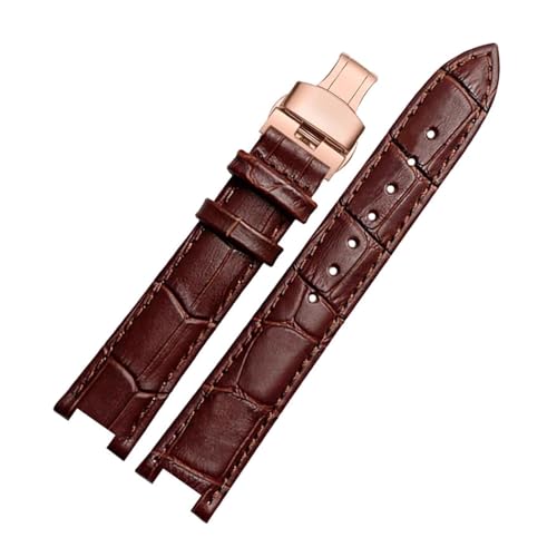 ApuaVireo&Co Leder Uhrenarmband Herren Damen Notch Uhrenarmband 16mm - 22mm Uhrenersatzarmband(Brown Rg,20mm 11mm) von ApuaVireo&Co